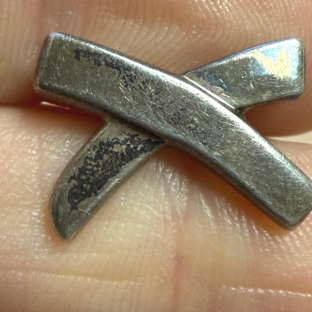 Vtg Tiffany & Co. Paloma Picasso Sterling Silver Graffiti X Cufflink Single 925